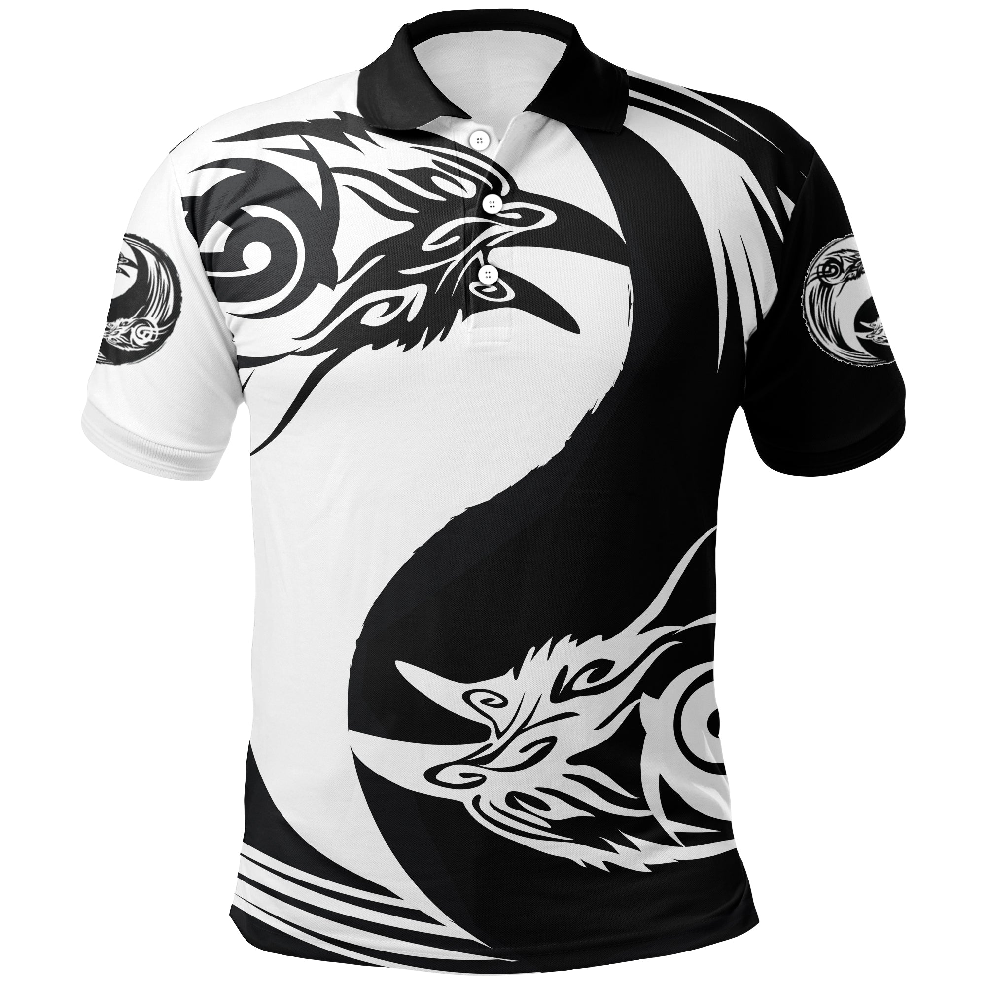 Polo Shirt - Ying Yang Raven