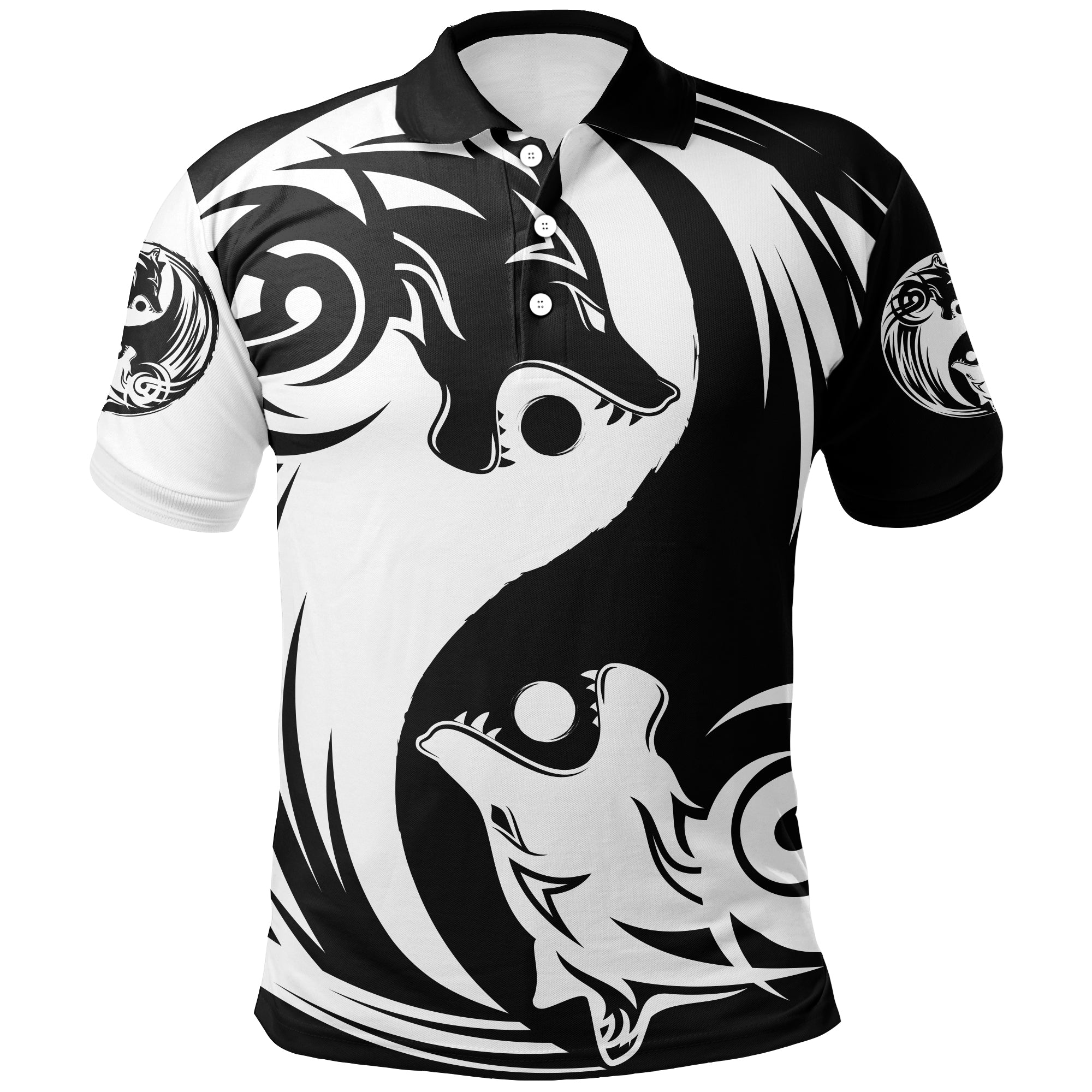Polo Shirt - Ying Yang Wolf