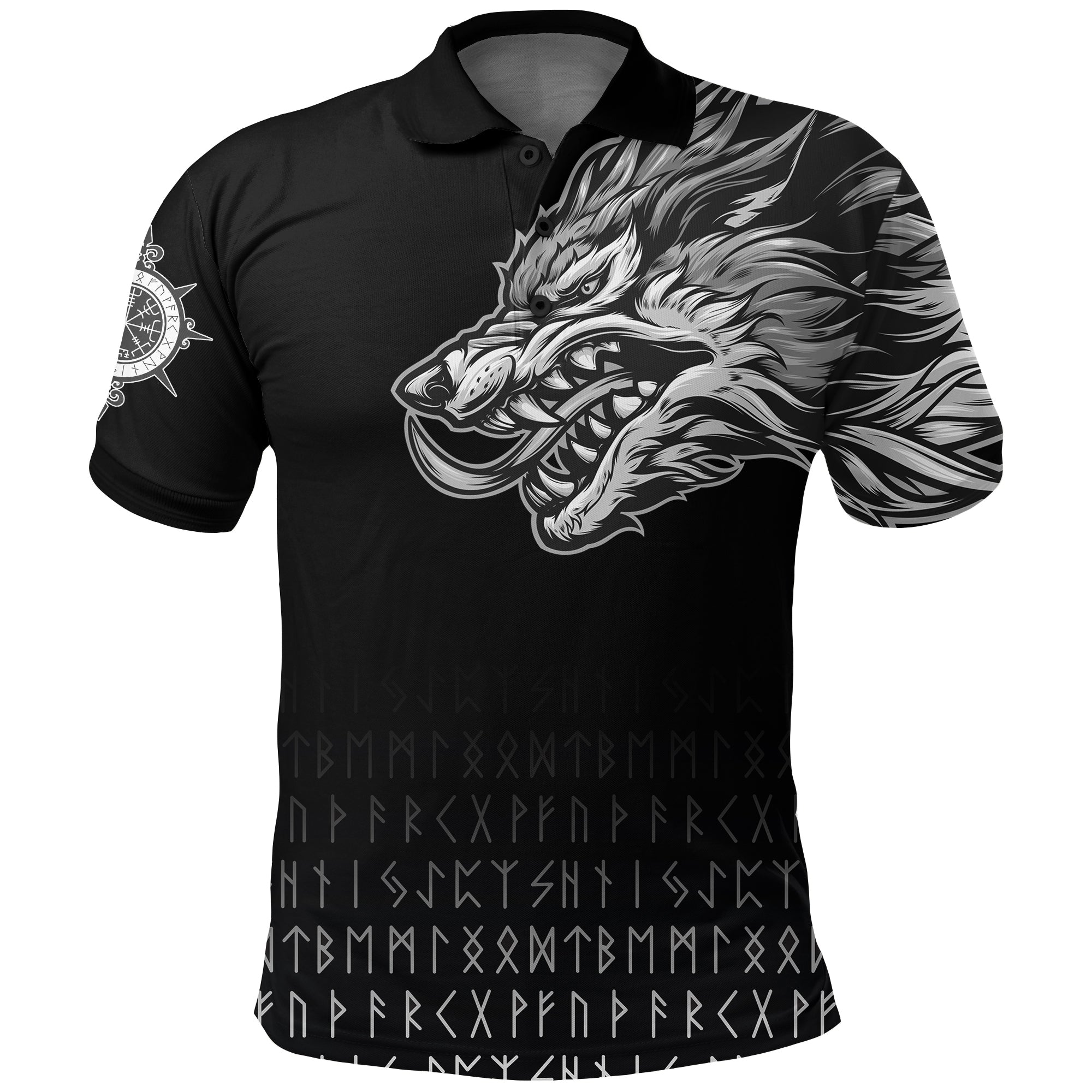 Polo Shirts Fenrir Wolf Near Shoulder