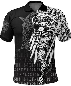 Polo Shirts Odin Raven and Fenrir on Hand