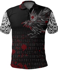 Polo Shirts - The Raven Of Odin Rune Blood