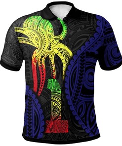 Polynesian Polo Shirt - Polynesian Octopus Number Style One