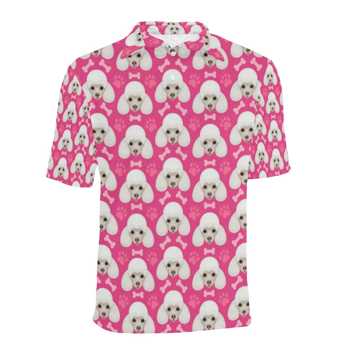 Poodle Pattern Print Design Men Polo Shirt - Image 2