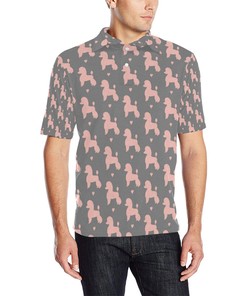 Poodle Pattern Print Design Men Polo Shirt Gift for Dog Lovers