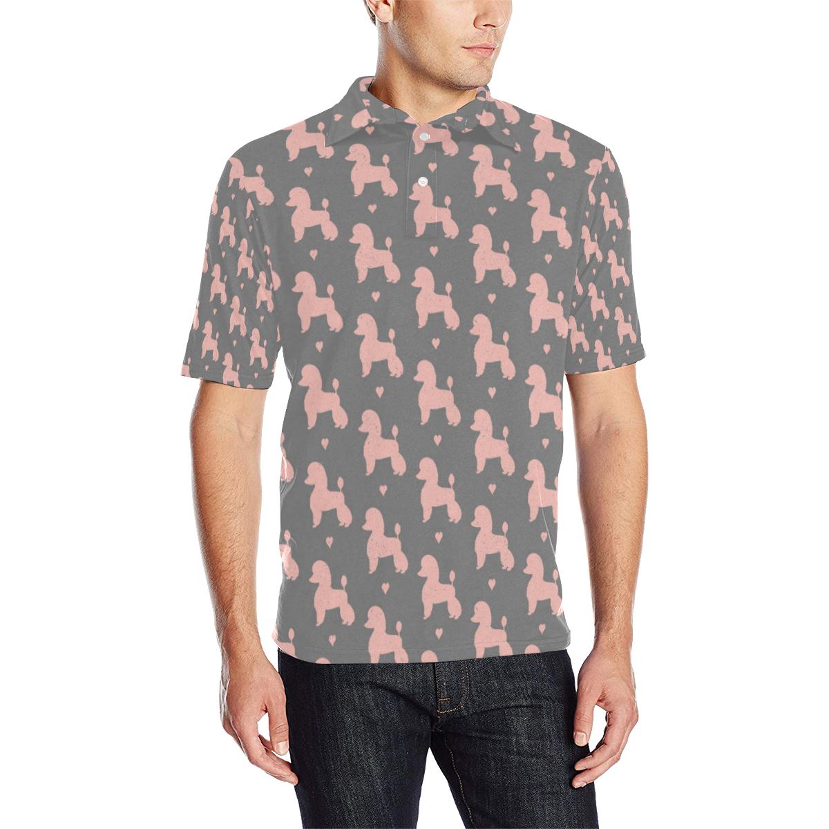 Poodle Pattern Print Design Men Polo Shirt Gift for Dog Lovers