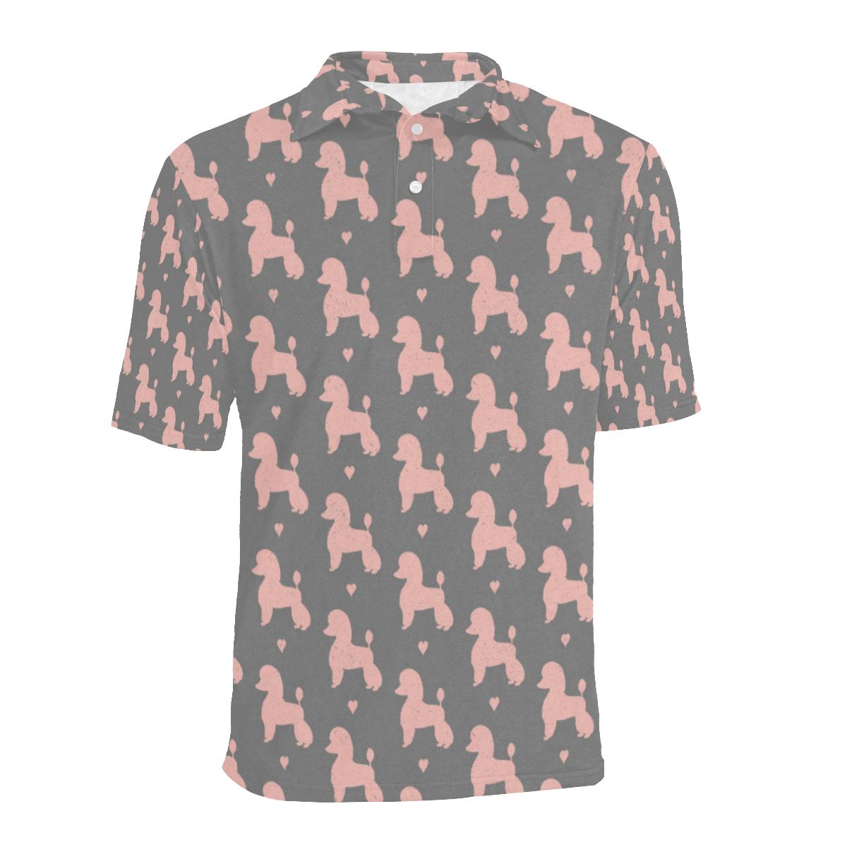 Poodle Pattern Print Design Men Polo Shirt Gift for Dog Lovers - Image 2