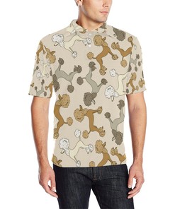 Poodle Pattern Print Design Men Polo Shirt for Dog Lovers