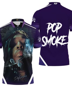 Pop Smoke Shoot For The Stars Aim For The Moon Rose Symbol 3D Polo Shirt