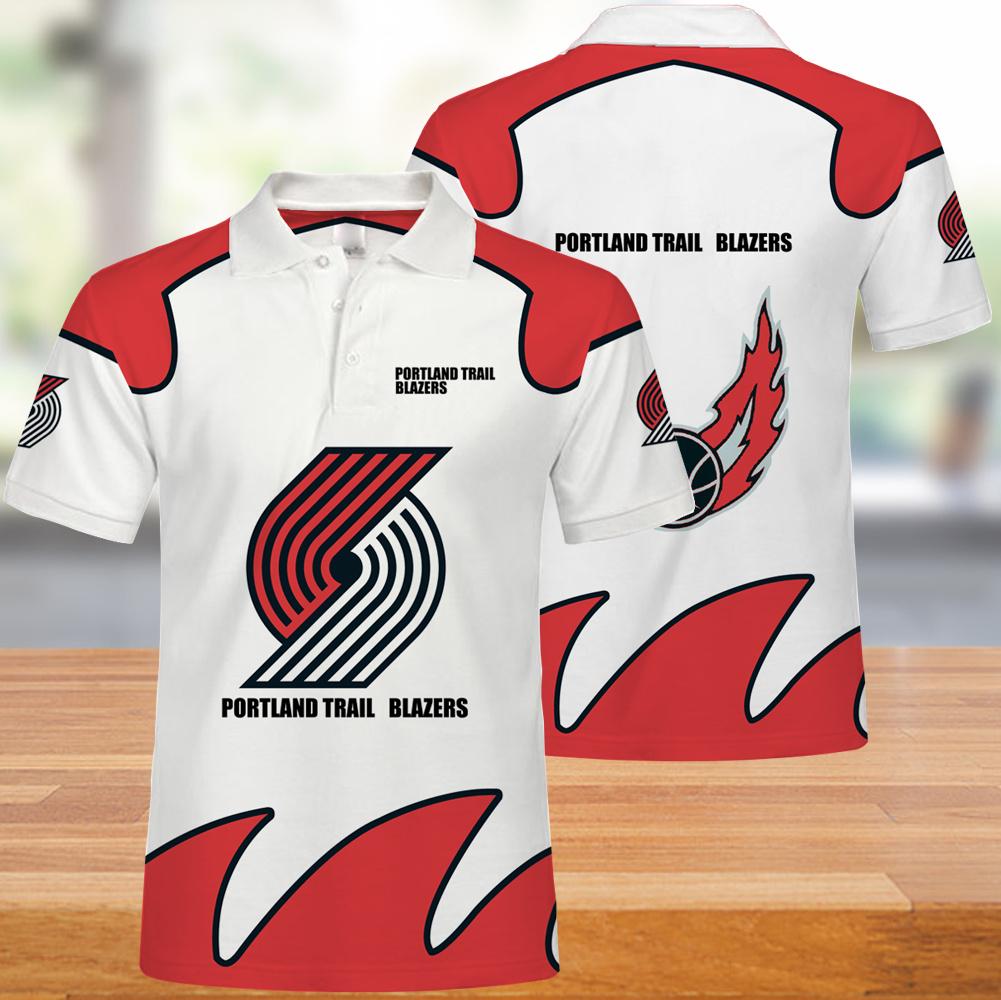 Portland Trail Blazers Button Up Polo Shirt