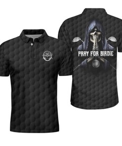 Pray For Birdie Golf Skeleton Polo Shirt