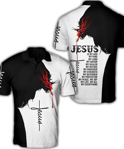 Premium Christian Jesus 3D All Over Printed Polo Shirt