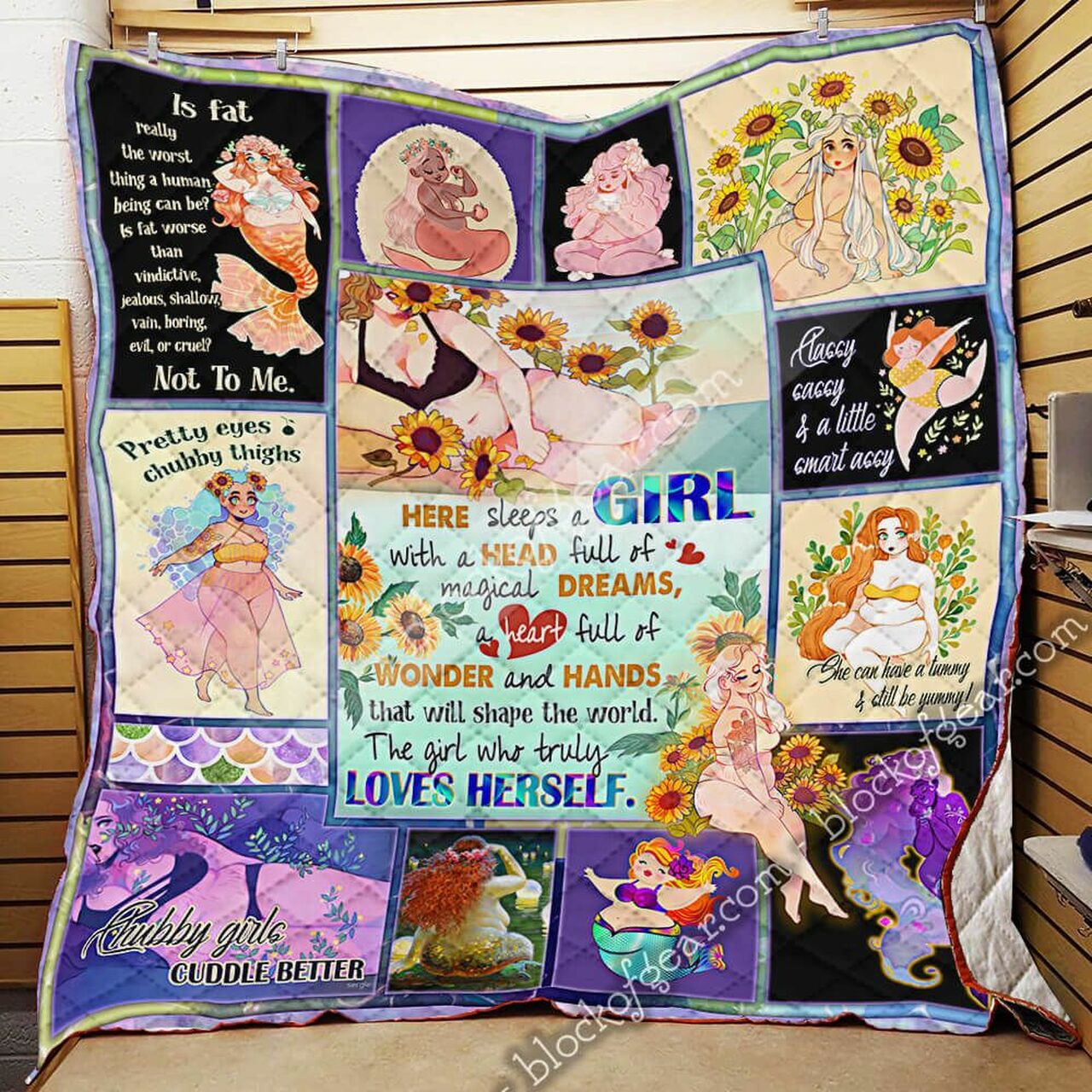 Pretty Chubby Girl Quilt Bedding Set Blanket Personalized for Home Decoration and Gifts