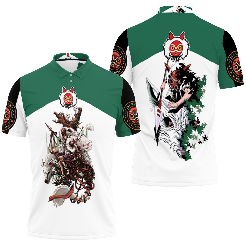 Princess Mononoke Beautiful Girl San Moro-No-Kimi Wolf Kodama Spirit Gift For Mononoke Hime Fans Polo shirt