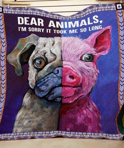 Pug Live Love Pug Personalized Quilt Bedding Set for Home Decor and Picnics, Great Gifts for Family