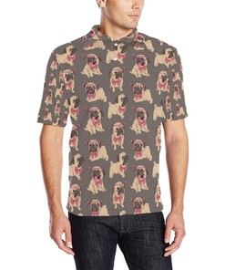 Pug Pattern Print Design Men Polo Shirt 3D Polo Shirt A1