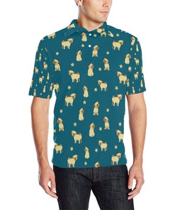 Pug Pattern Print Design Men Polo Shirt 3D Polo Shirt A2