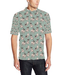 Pug Pattern Print Design Men Polo Shirt 3D Polo Shirt A3