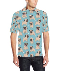 Pug Pattern Print Design Men Polo Shirt 3D Polo Shirt A5