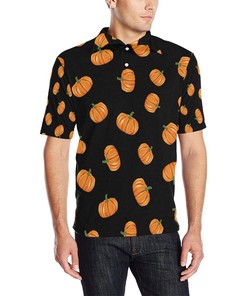 Pumpkin Pattern Print Design Men Polo Shirt Gift