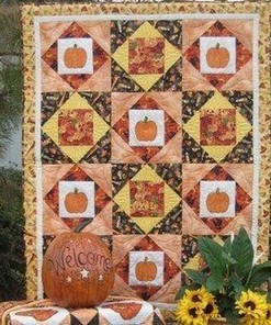 Pumpkin Quilt Bedding Set Bedroom Decor for Family