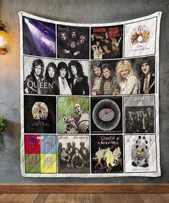 Queen 2 Album Covers Quilt Blanket Bedding Set for Fans, Suitable for Home Decoration and Gifts