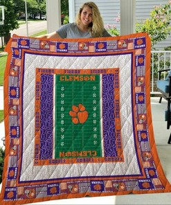 Quilt Bedding Set Blanket - Clemson Tigers Personalized for Home Decoration and Picnic, Gifts for Family