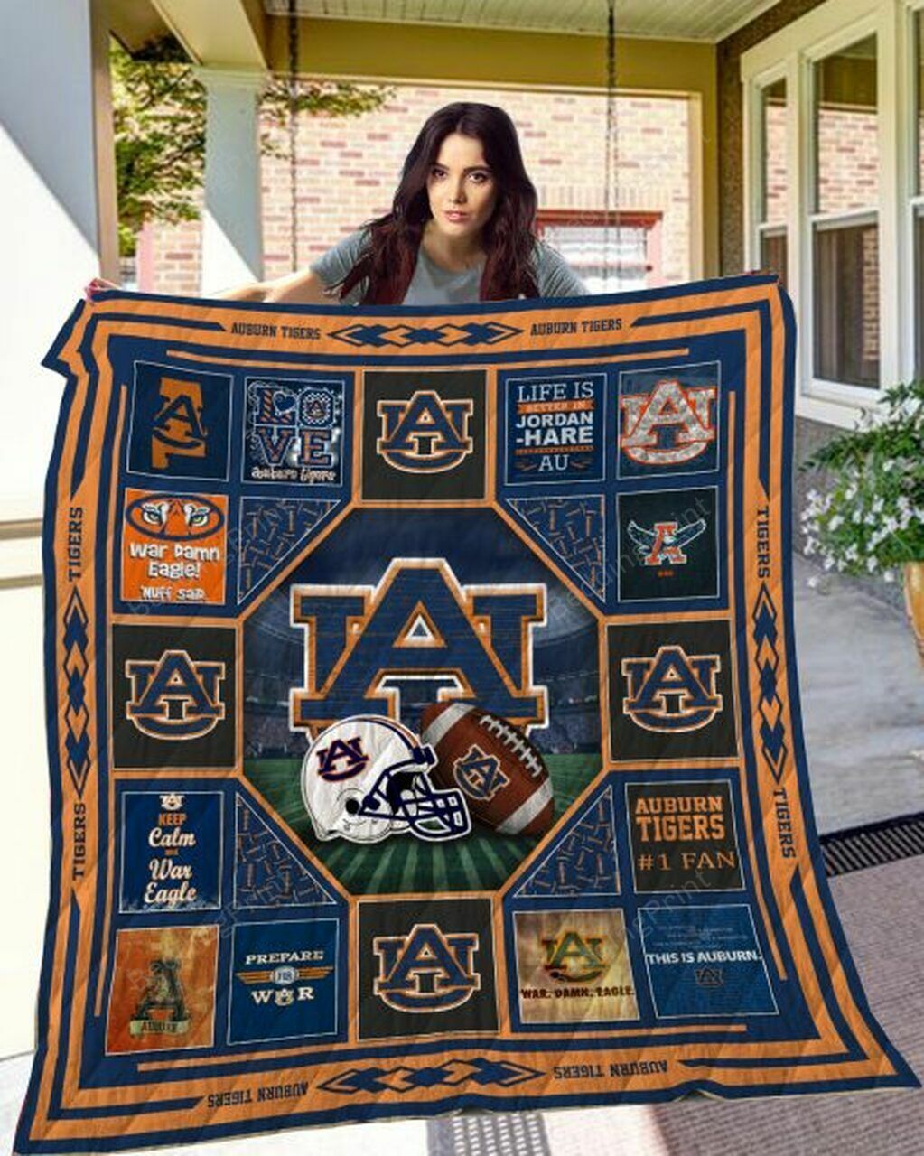 Quilt Bedding Set Blanket Featuring Auburn Tigers for Home Decoration and Family Gifts