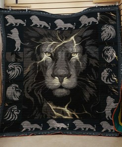 Quilt Bedding Set Blanket with Black Lion Pattern - Suitable for Home Decoration