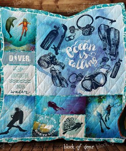 Quilt Bedding Set Blanket with I Am Diver Quote - Great for Gifts for Fans