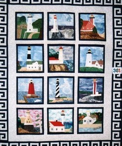 Quilt Bedding Set Blanket with Lighthouse Scene - Suitable for Picnics