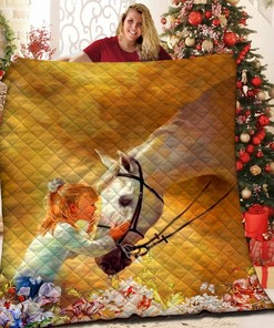 Quilt Bedding Set Blanket with Love Horse Quote - Great for Bedroom Decoration