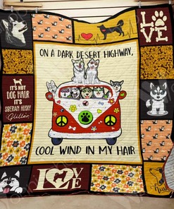 Quilt Bedding Set Blanket with Siberian Husky Design, Suitable for Home Decoration and Family Gifts