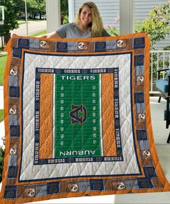 Quilt Blanket Bedding Set with Auburn Tigers Design, Suitable for Home Decoration and Family Gifts