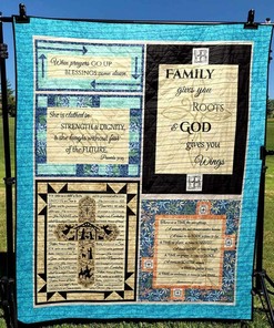 Quilt Blanket Bedding Set with Have Faith Quote - Great for Bedroom Decor and Family Gifts