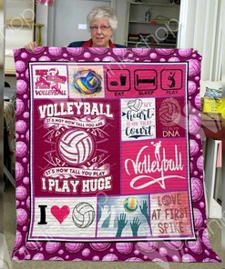 Quilt Blanket Bedding Set with Volleyball Pattern - Great for Gifts for Fans