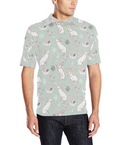 Rabbit Pattern Print Design Rb011 Men Polo Shirt