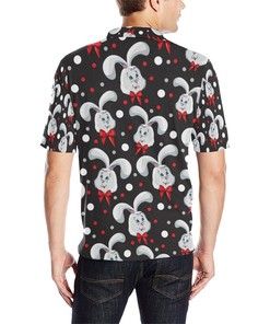 Rabbit Pattern Print Design Rb012 Men Polo Shirt