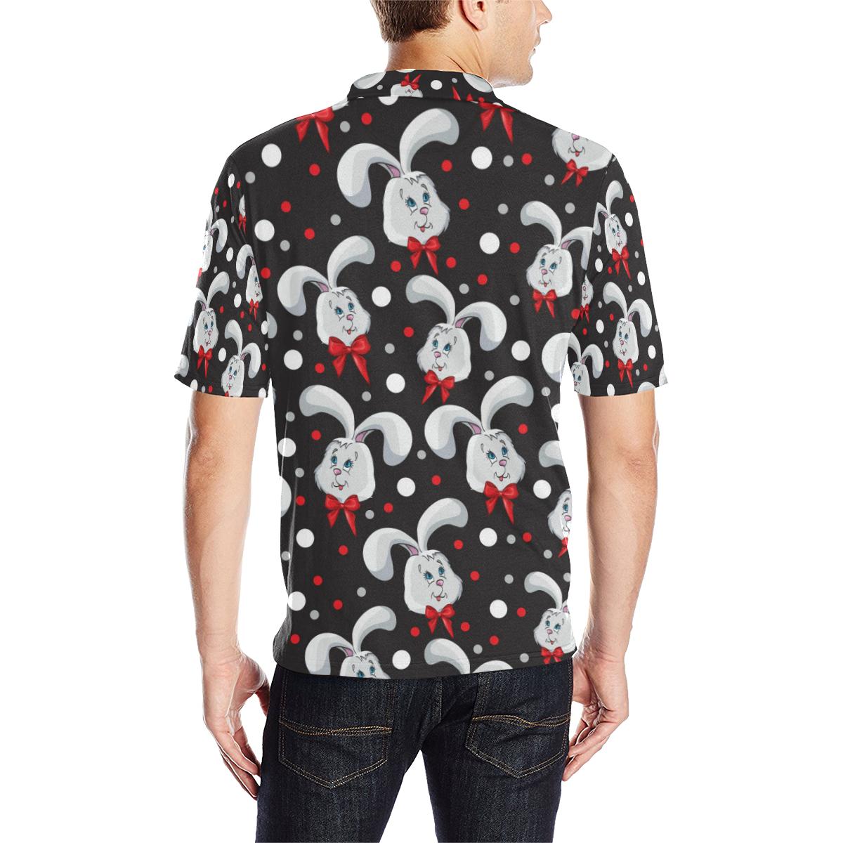 Rabbit Pattern Print Design Rb012 Men Polo Shirt