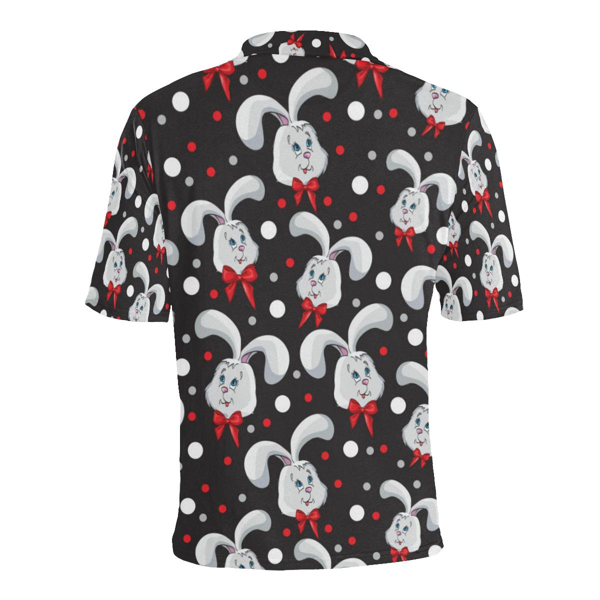 Rabbit Pattern Print Design Rb012 Men Polo Shirt - Image 2