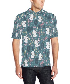 Rabbit Pattern Print Design Rb013 Men Polo Shirt