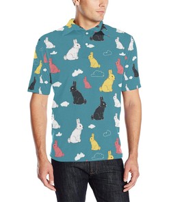 Rabbit Pattern Print Design Rb014 Men Polo Shirt