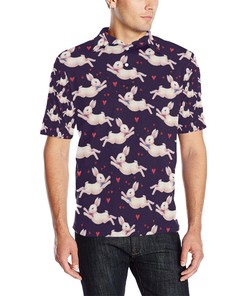 Rabbit Pattern Print Design Rb016 Men Polo Shirt