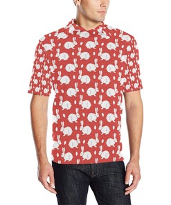 Rabbit Pattern Print Design Rb017 Men Polo Shirt