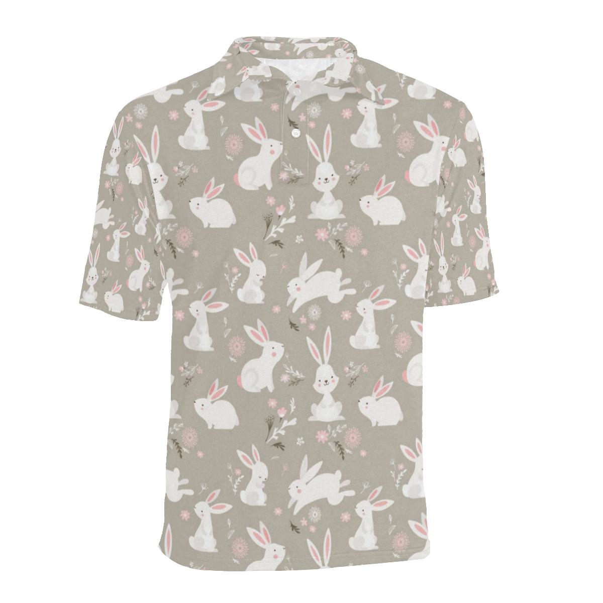 Rabbit Pattern Print Design Rb03 Men Polo Shirt - Image 2