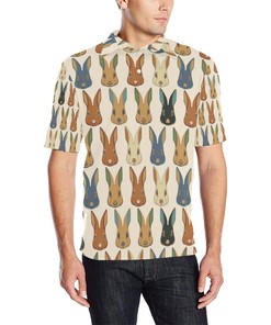 Rabbit Pattern Print Design Rb04 Men Polo Shirt