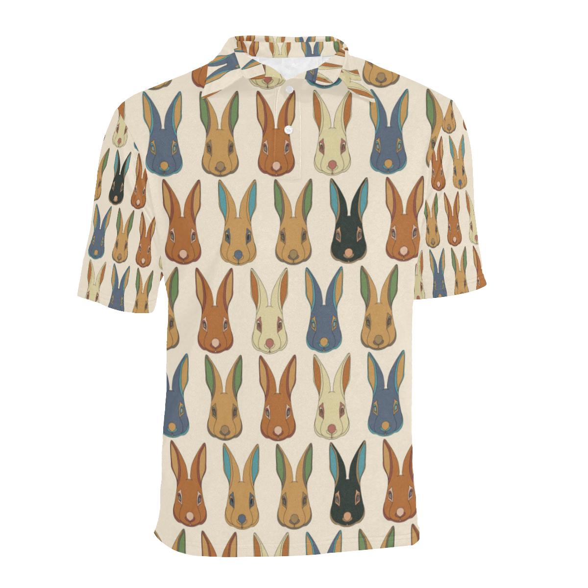 Rabbit Pattern Print Design Rb04 Men Polo Shirt - Image 2