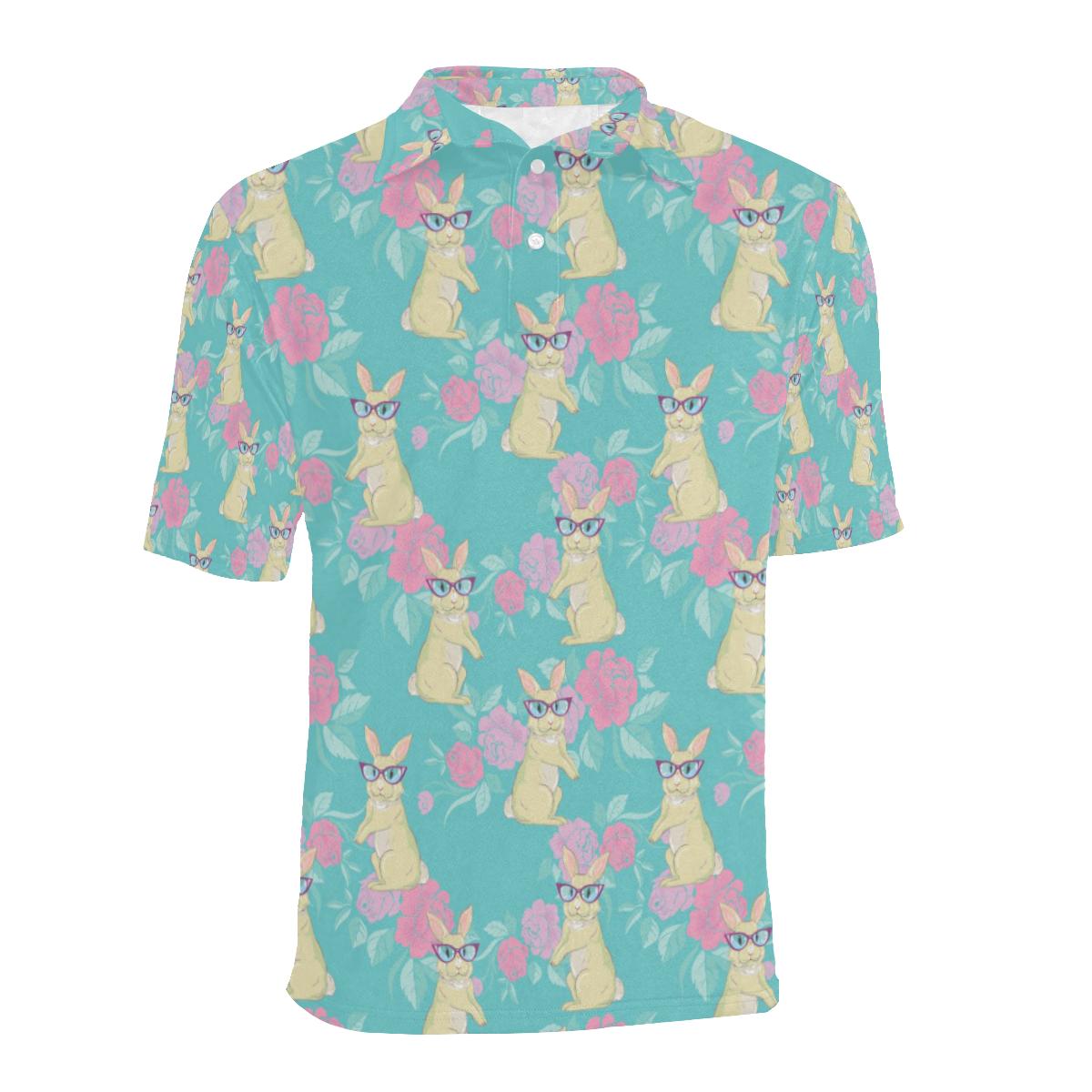 Rabbit Pattern Print Design Rb05 Men Polo Shirt - Image 2