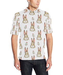 Rabbit Pattern Print Design Rb09 Men Polo Shirt
