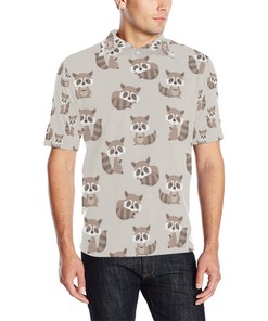 Raccoon Pattern Print Design Men Polo Shirt 3D Polo Shirt A3