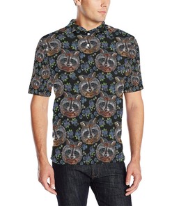 Raccoon Pattern Print Design Men Polo Shirt 3D Polo Shirt A5